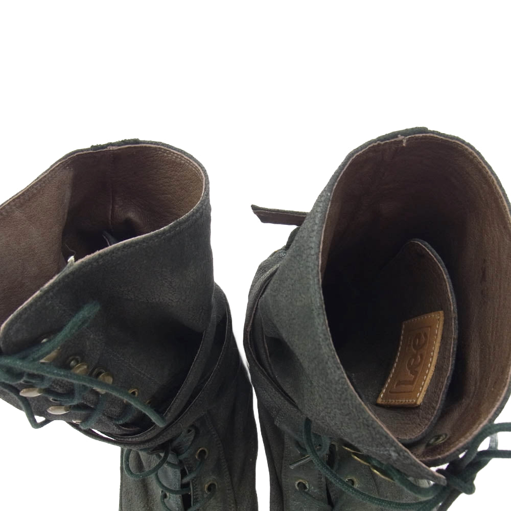 Lee リー レースアップ レザー ブーツ グレー系 26.5cm【中古】