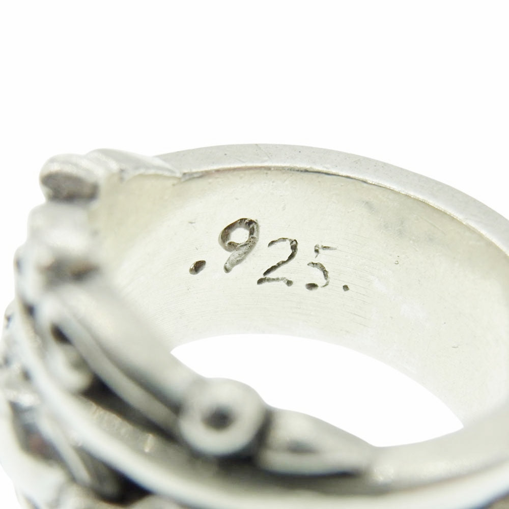 LEATHERS AND TREASURES レザーズアンドトレジャーズ Scroll with skull Ring スクロール ウィズ スカル リング シルバー系 19号【中古】