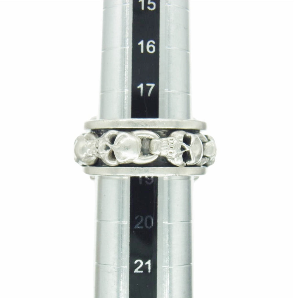 LEATHERS AND TREASURES レザーズアンドトレジャーズ Scroll with skull Ring スクロール ウィズ スカル リング シルバー系 19号【中古】