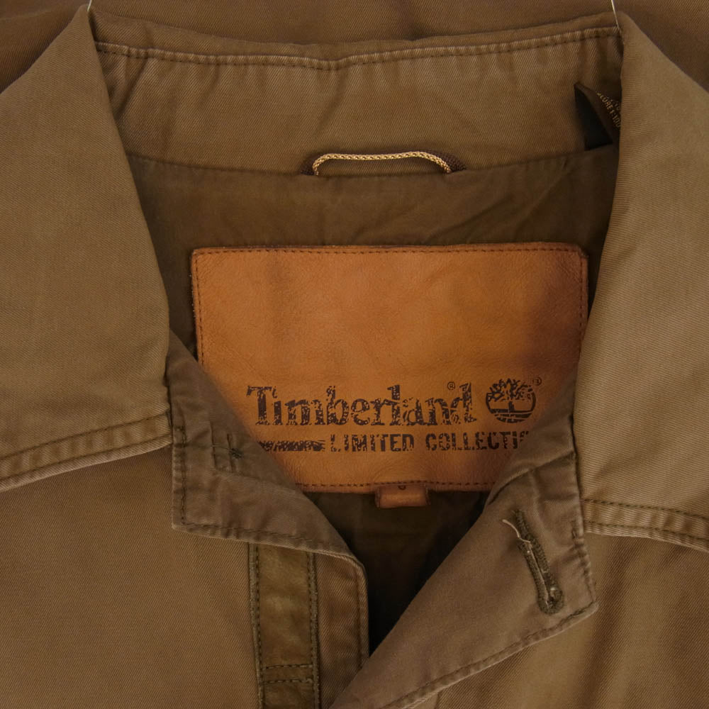 Timberland ティンバーランド 15260 コットン ロゴ刺繍 レザーパッチ ジャケット ブラウン ブラウン系 L【中古】