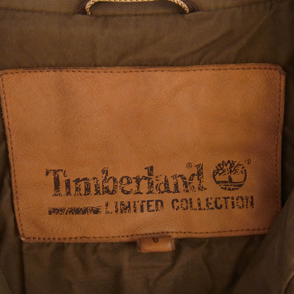 Timberland ティンバーランド 15260 コットン ロゴ刺繍 レザーパッチ ジャケット ブラウン ブラウン系 L【中古】