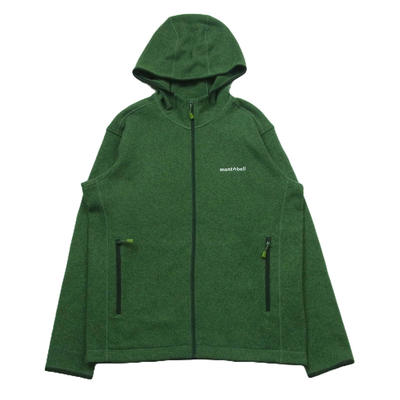mont-bell モンベル 1106589 フリース クリマプラス ニット パーカー ベトナム製 グリーン系 L【中古】