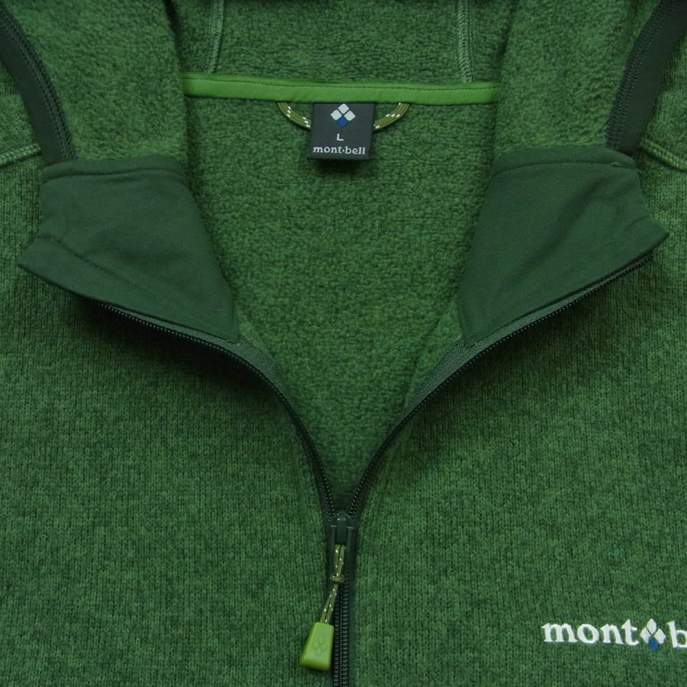mont-bell モンベル 1106589 フリース クリマプラス ニット パーカー ベトナム製 グリーン系 L【中古】