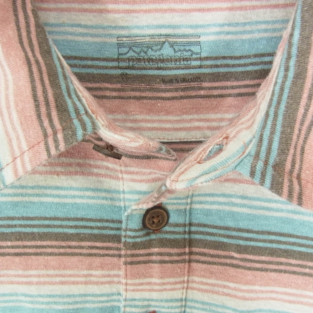 patagonia パタゴニア 19SS 52770 Trail Harbor Polo トレイル ハーバー ボーダー 半袖 ポロシャツ マルチカラー系 S【中古】