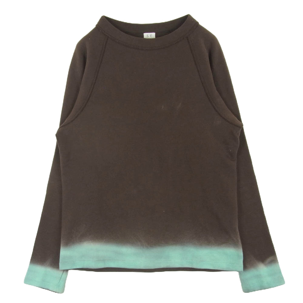 seya. セヤ グラデーション 長袖 カットソー Tシャツ コットン 日本製 ブラウン系 ライトブルー系 3【中古】