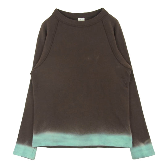 seya. セヤ グラデーション 長袖 カットソー Tシャツ コットン 日本製 ブラウン系 ライトブルー系 3【中古】