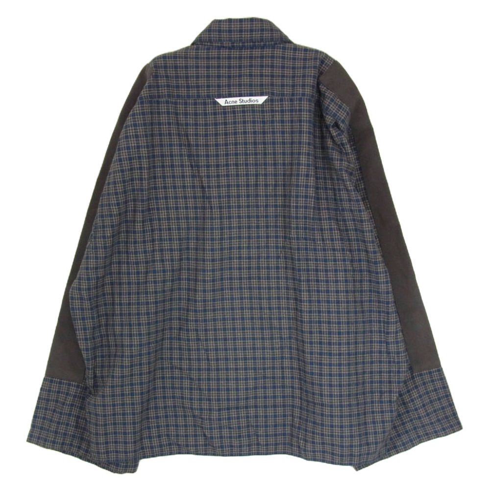 ACNE STUDIOS アクネストゥディオズ FN-MN-SHIR000785 CHECK BUTTON UP SHIRT チェック フランネル ボタンアップ シャツ 長袖 ネイビー系 44【中古】