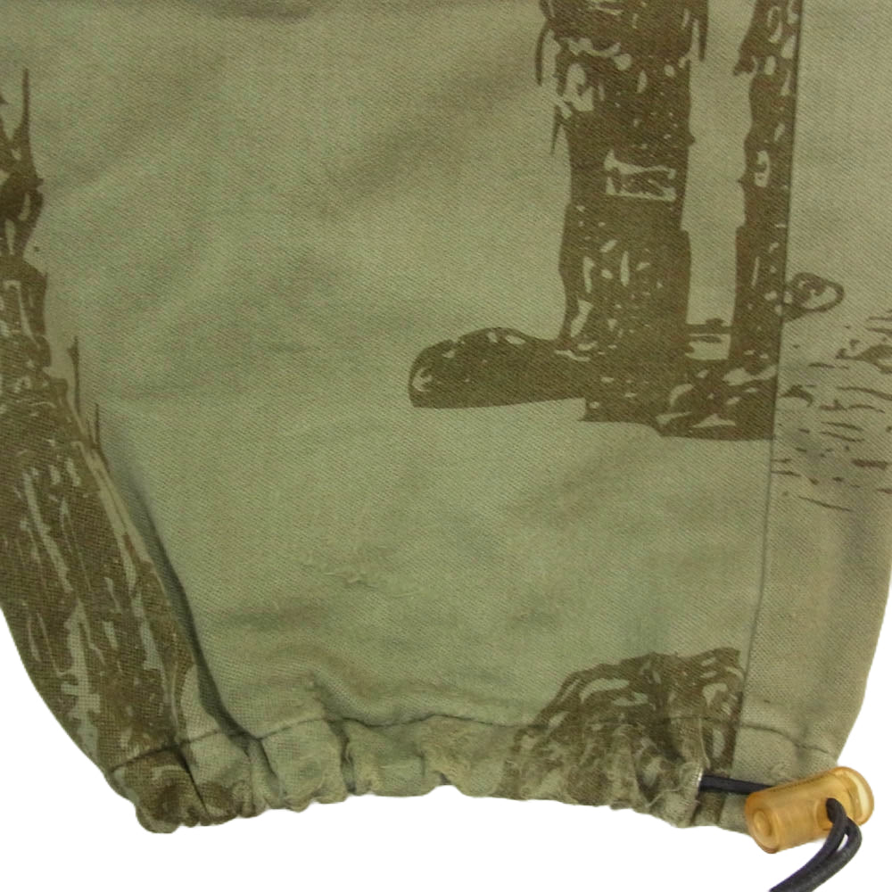 UNDERCOVER アンダーカバー UNDERCOVERISM デザインプリント カーゴパンツ ドローコード カーキ系 M【中古】