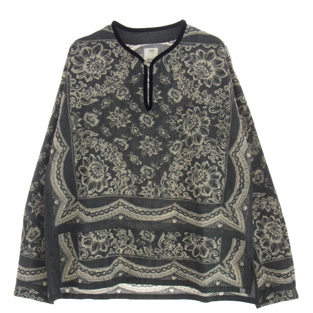 VISVIM ビズビム 22SS 122105011013 TUNIC P.O. WILDFLOWER P.W. チュニック プルオーバー 長袖 シャツ グレー系 4【中古】