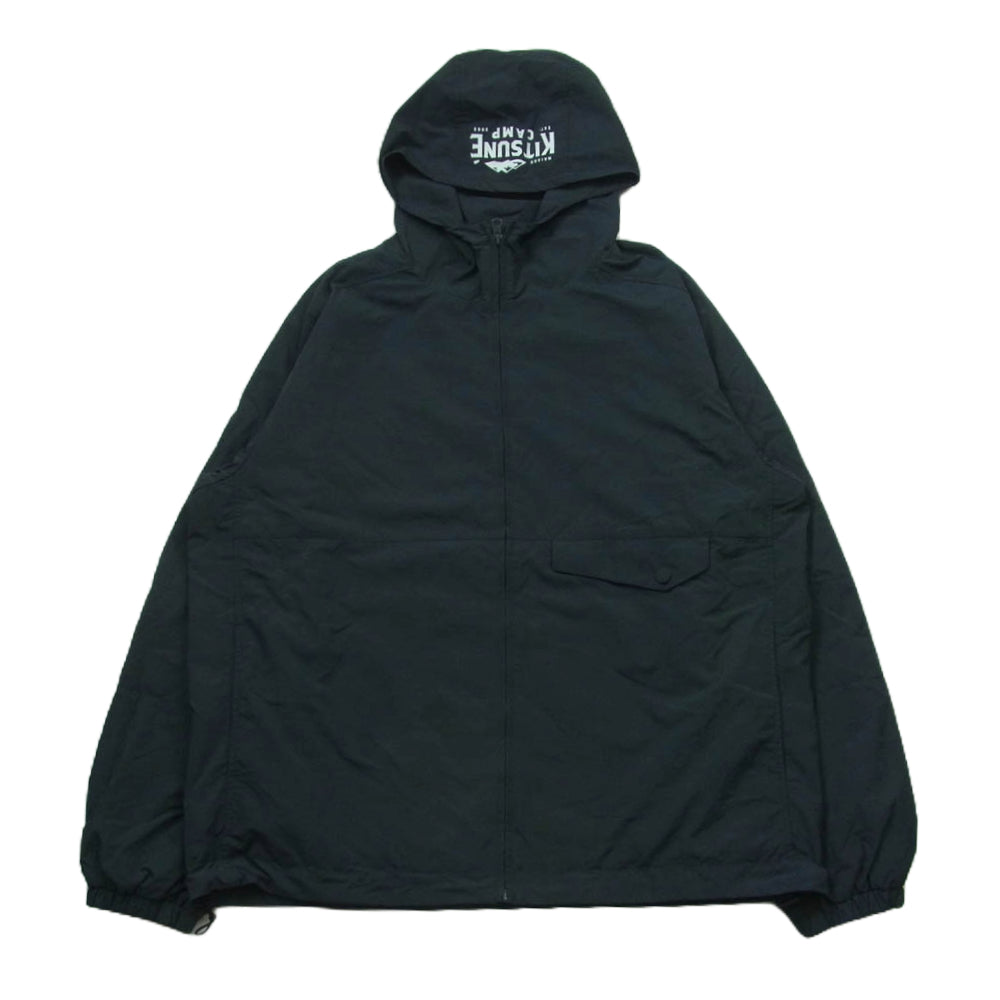 MAISON KITSUNE メゾンキツネ KML32500 CAMP WARMUP HOODIE キャンプ ウォームアップ ナイロン フーデッド ジャケット ダークネイビー系 XL【中古】