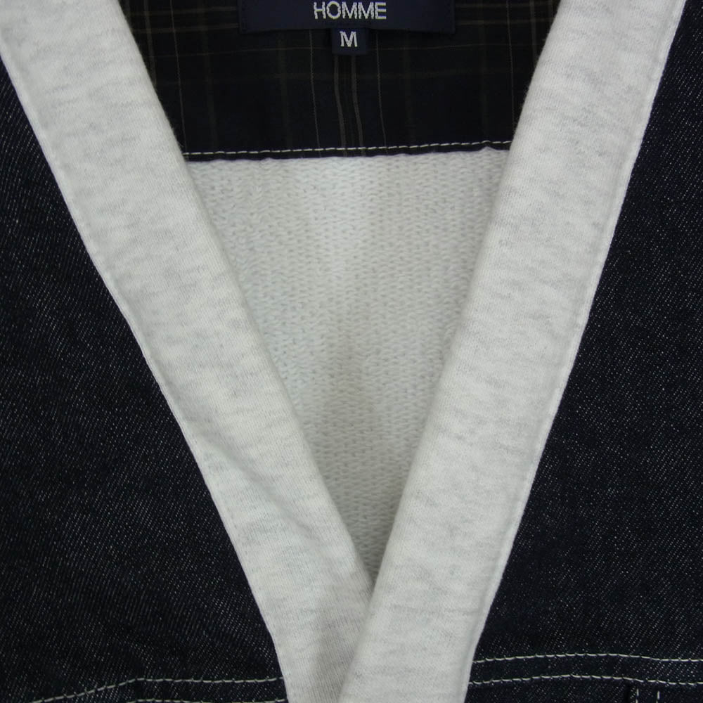 COMME des GARCONS HOMME コムデギャルソンオム 25SS HO-T007 綿反応 デニム スウェット カーディガン インディゴブルー系 M【極上美品】【中古】