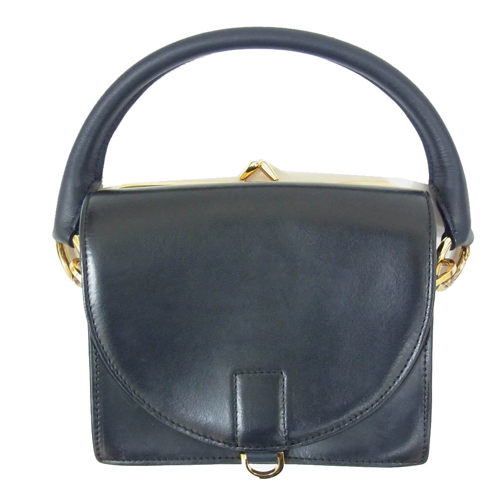 Sacai サカイ Satchel レザー ハンドバッグ ネイビー系【中古】
