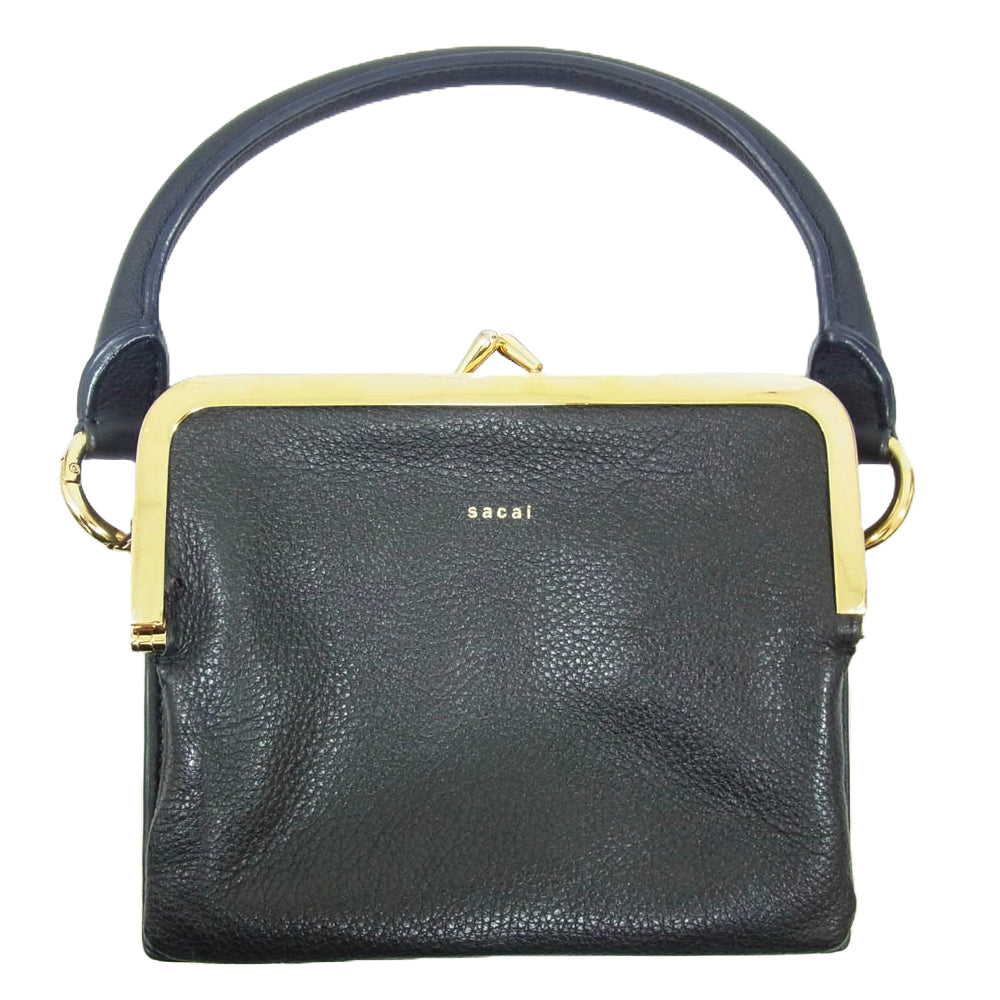 Sacai サカイ Satchel レザー ハンドバッグ ネイビー系【中古】