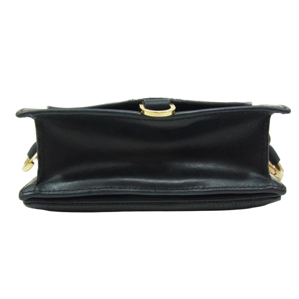 Sacai サカイ Satchel レザー ハンドバッグ ネイビー系【中古】