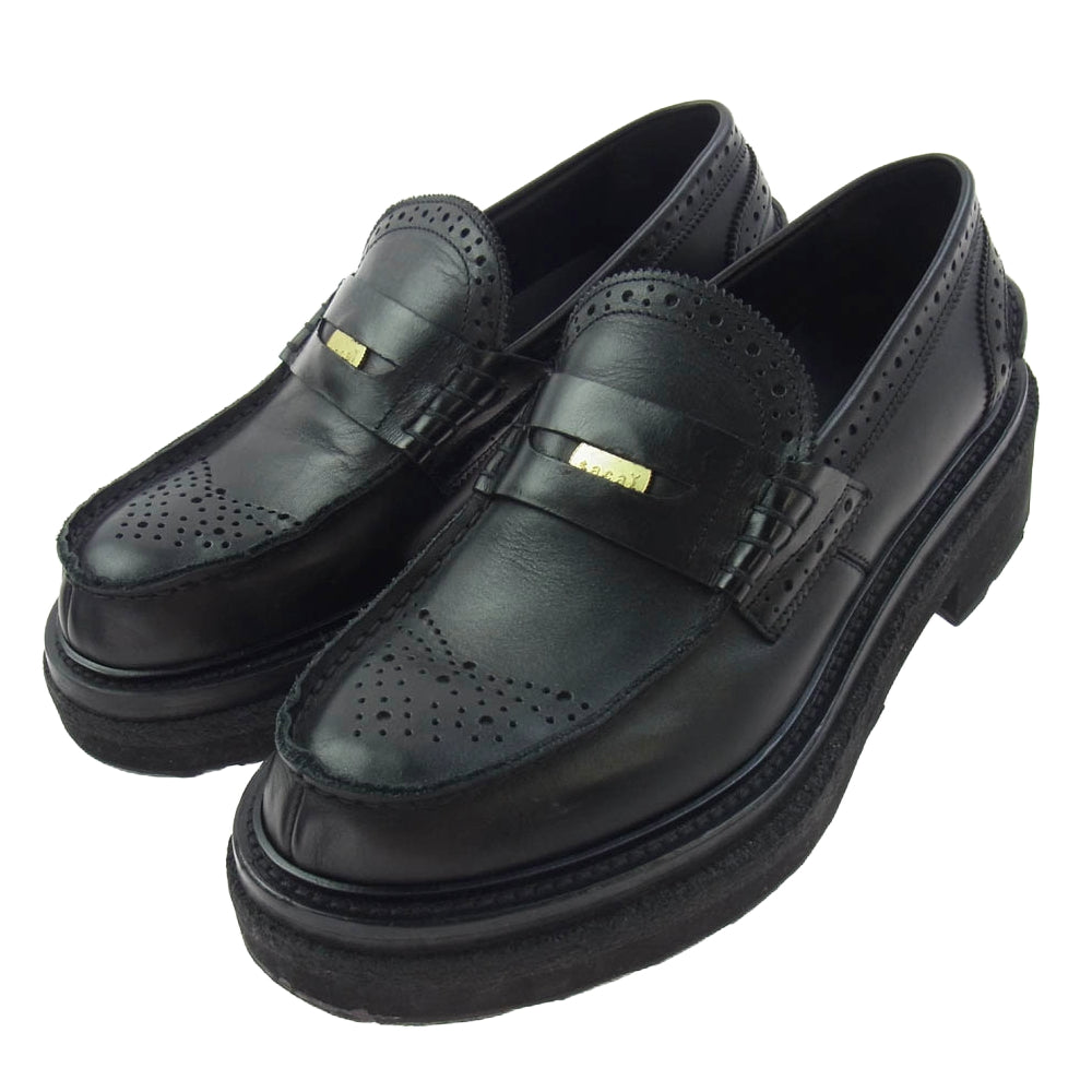 Sacai サカイ 25SS 78958 Wingtip Loafers ウィングチップ コイン ローファー ブラック系 39【中古】