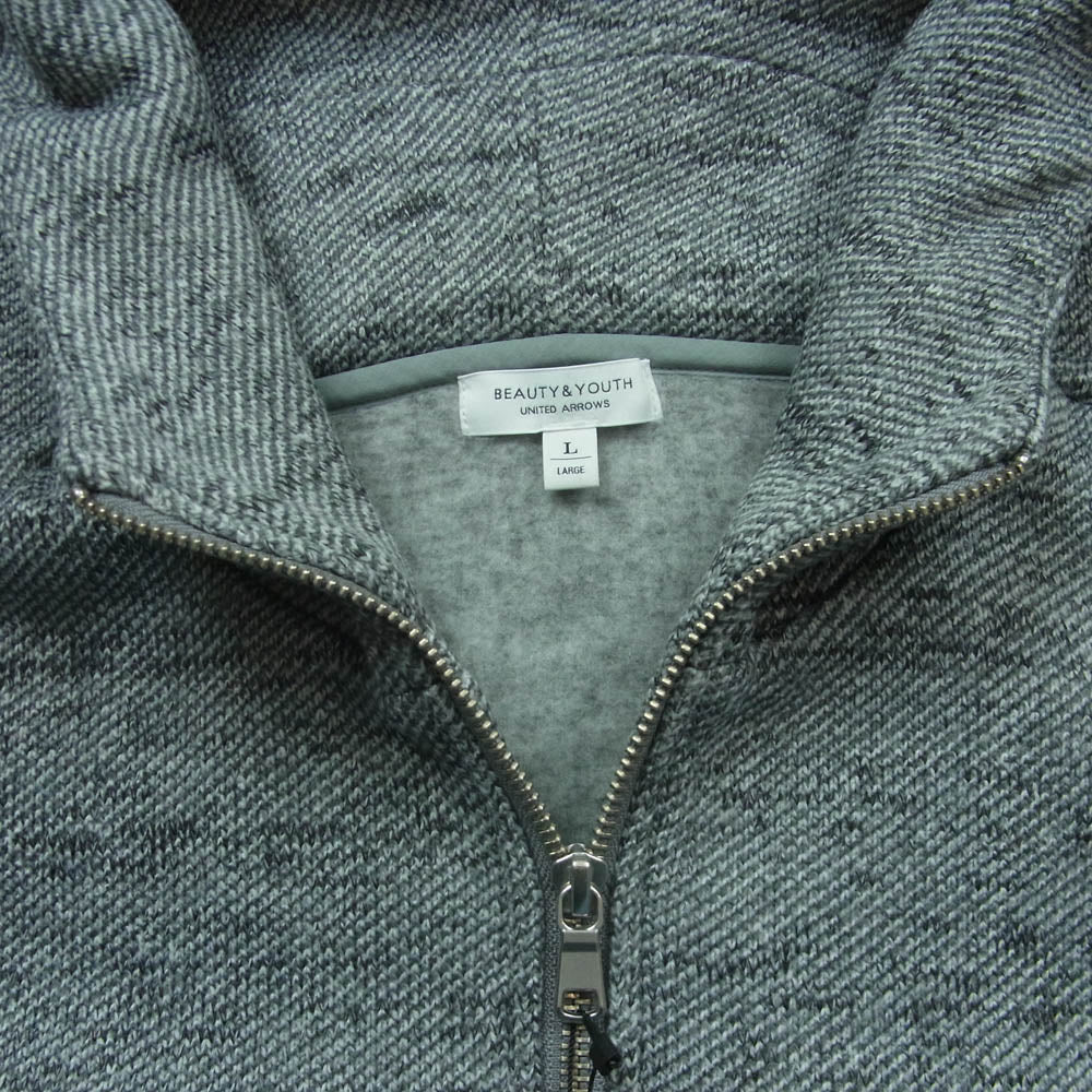 UNITED ARROWS ユナイテッドアローズ 1227-105-0648-1570 BEAUTY&YOUTH セーターフリース ジップ パーカー グレー系 L【極上美品】【中古】