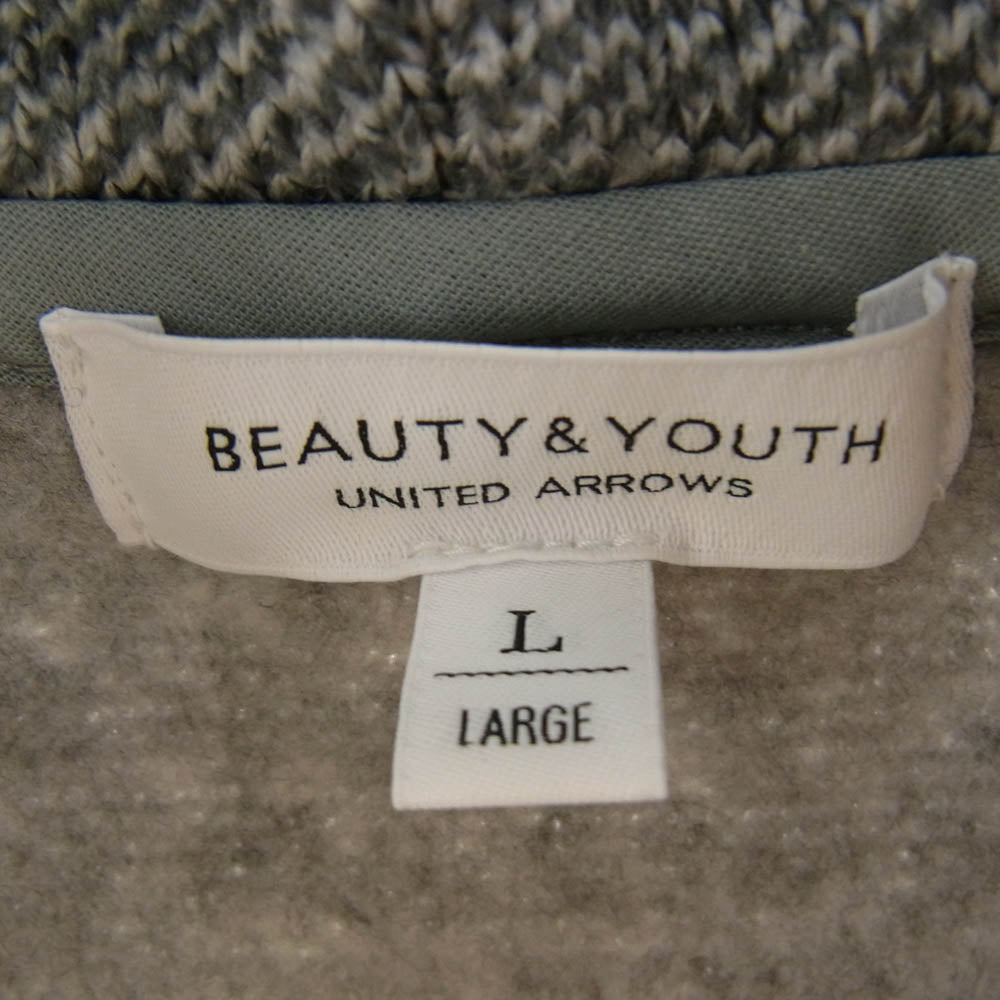 UNITED ARROWS ユナイテッドアローズ 1227-105-0648-1570 BEAUTY&YOUTH セーターフリース ジップ パーカー グレー系 L【新古品】【未使用】【中古】