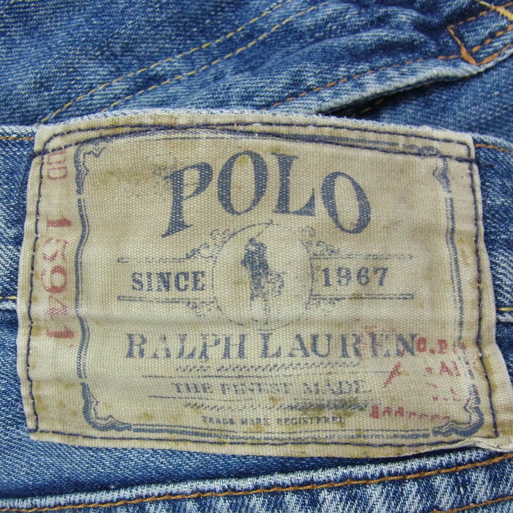 POLO RALPH LAUREN ポロ・ラルフローレン PP-RL-HM0251 Classic 867 セルビッチ ダメージ ストレート デニムパンツ インディゴブルー系 32【中古】