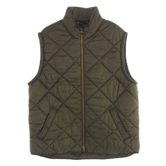 Barbour バブアー D1600 NEWFOUNDLAND QUILT GILET キルティング ジップアップ ベスト 中綿 カーキ系 M【中古】