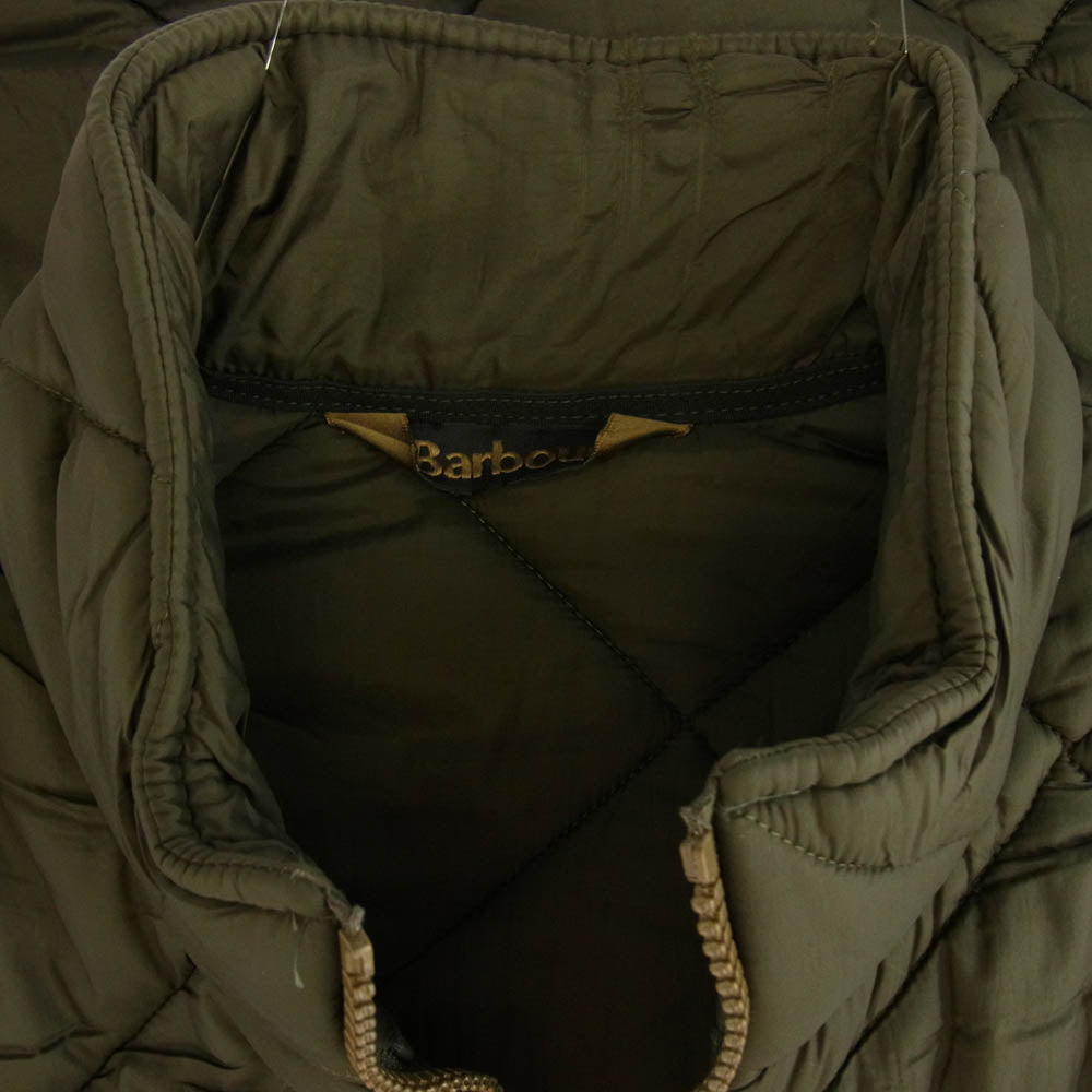 Barbour バブアー D1600 NEWFOUNDLAND QUILT GILET キルティング ジップアップ ベスト 中綿 カーキ系 M【中古】