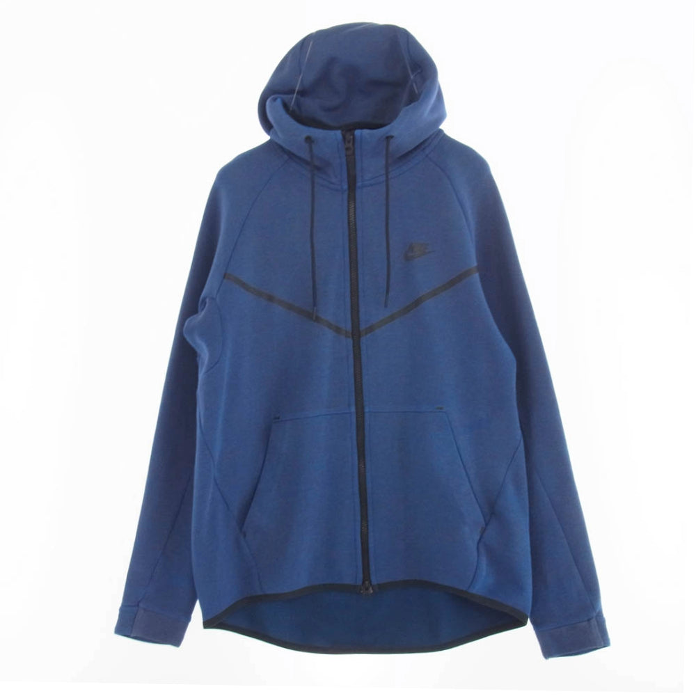 NIKE ナイキ TECH FLEECE テック フリース フルジップ パーカー ブルー系 XL【中古】
