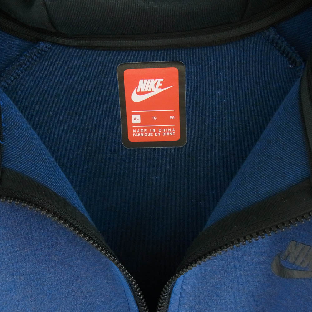 NIKE ナイキ TECH FLEECE テック フリース フルジップ パーカー ブルー系 XL【中古】