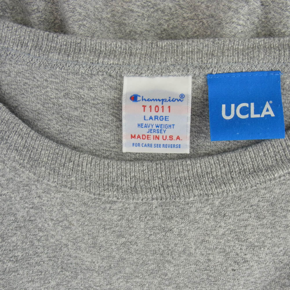 Champion チャンピオン T1011 MADE IN USA UCLA カレッジ ロゴ 半袖 Tシャツ グレー系 L【中古】