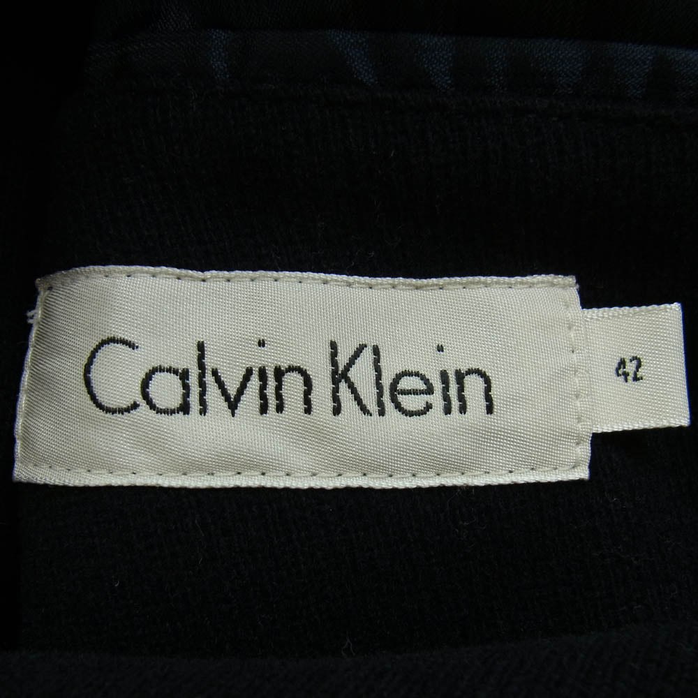 CALVIN KLEIN カルバンクライン イタリア製 3B テーラード ウール ジャケット ネイビー系【中古】