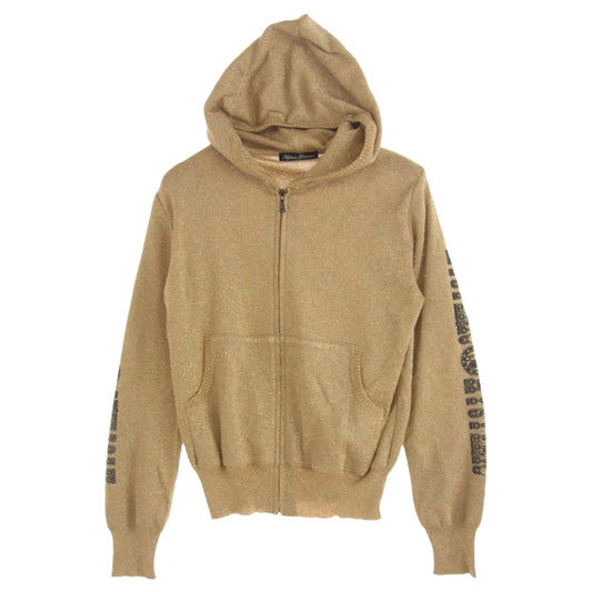HYSTERIC GLAMOUR ヒステリックグラマー 01173ND05 アームロゴ ラメ ジップアップ パーカー ゴールド系 FREE【中古】