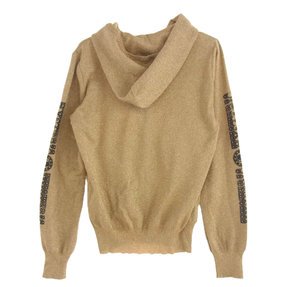 HYSTERIC GLAMOUR ヒステリックグラマー 01173ND05 アームロゴ ラメ ジップアップ パーカー ゴールド系 FREE【中古】