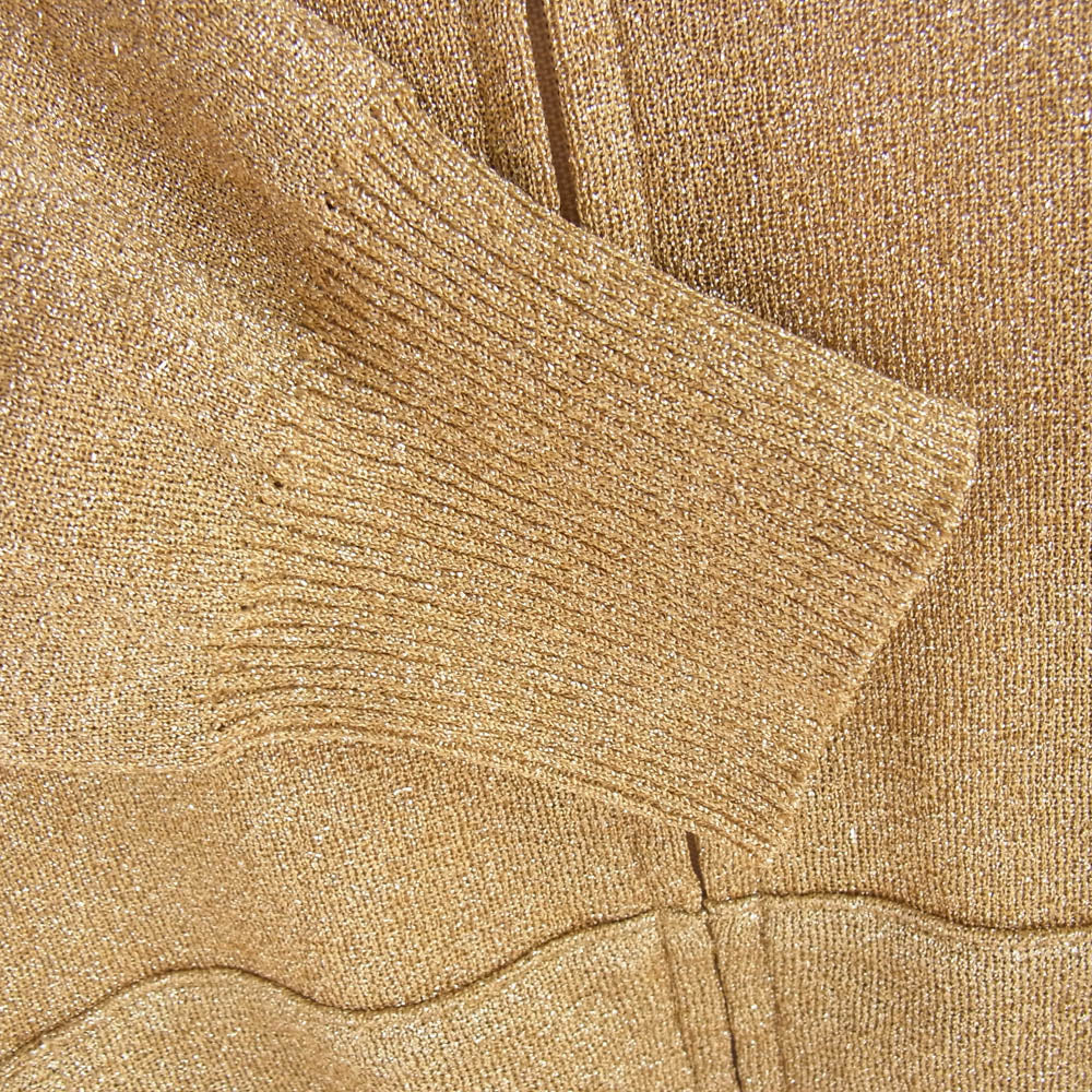 HYSTERIC GLAMOUR ヒステリックグラマー 01173ND05 アームロゴ ラメ ジップアップ パーカー ゴールド系 FREE【中古】