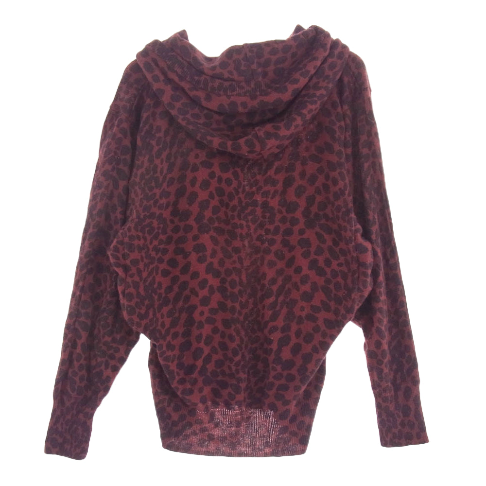 HYSTERIC GLAMOUR ヒステリックグラマー 0123ND10 レオパード柄 ジップアップ パーカー レッド系 FREE【中古】