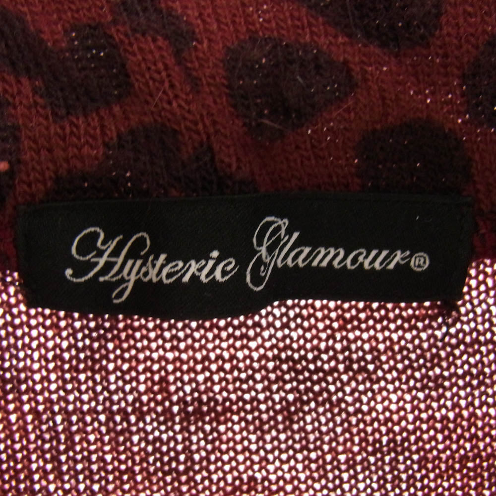HYSTERIC GLAMOUR ヒステリックグラマー 0123ND10 レオパード柄 ジップアップ パーカー レッド系 FREE【中古】