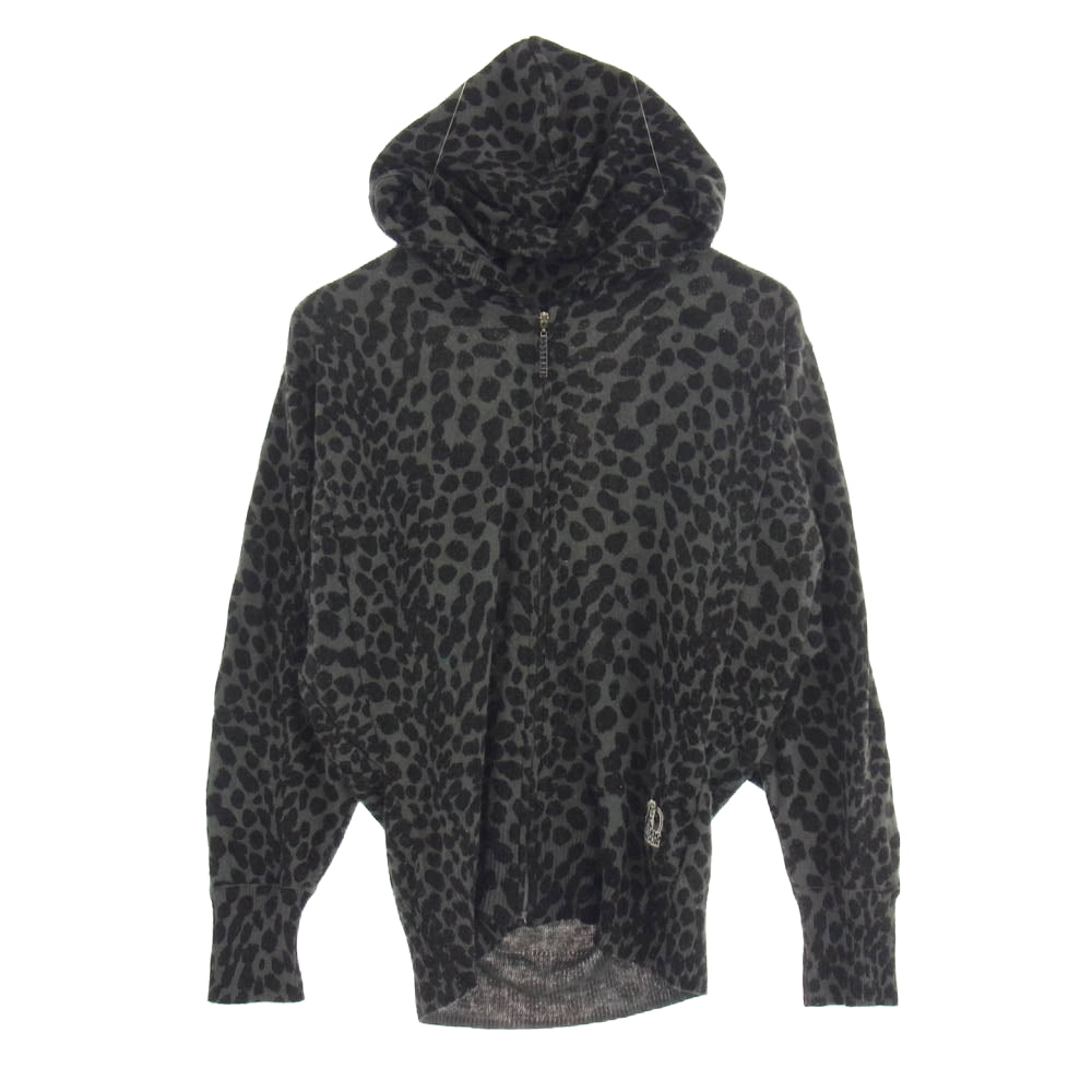 HYSTERIC GLAMOUR ヒステリックグラマー 0123ND10 レオパード柄 ジップアップ パーカー ダークグレー系 FREE【中古】