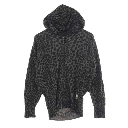 HYSTERIC GLAMOUR ヒステリックグラマー 0123ND10 レオパード柄 ジップアップ パーカー ダークグレー系 FREE【中古】
