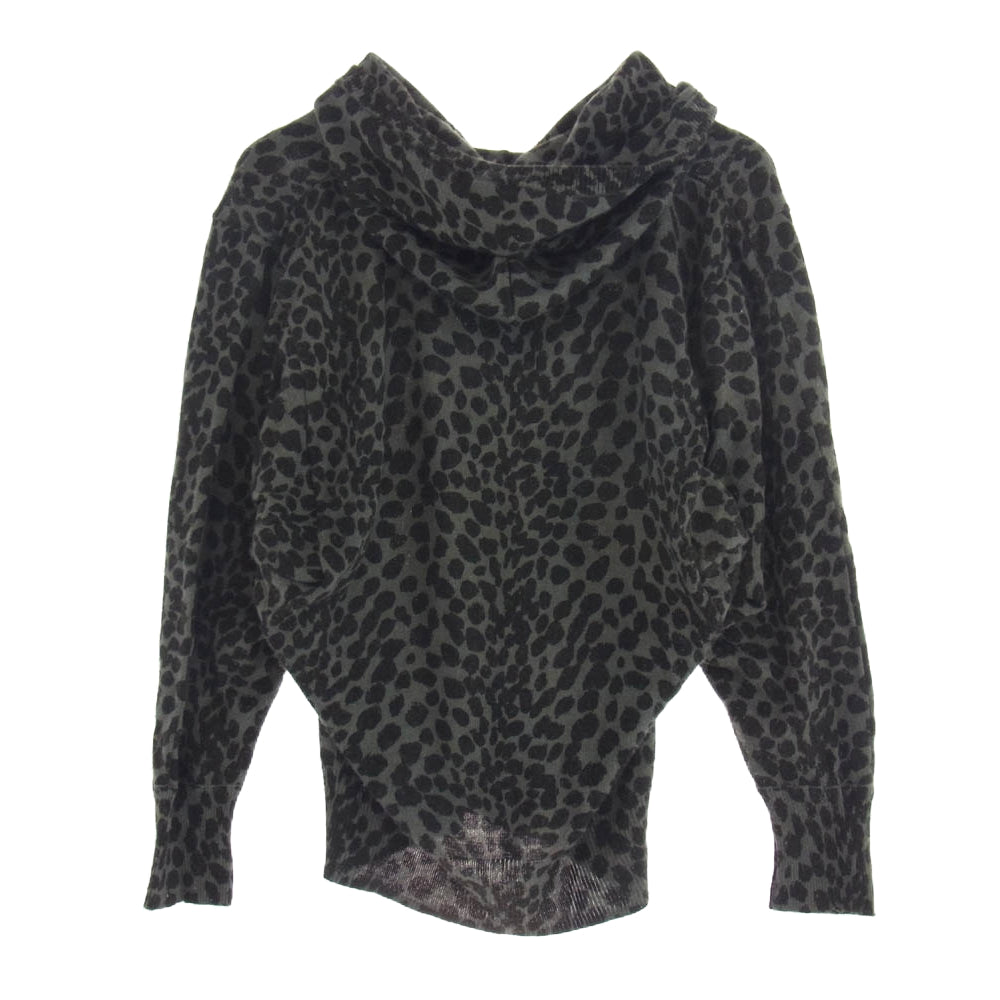 HYSTERIC GLAMOUR ヒステリックグラマー 0123ND10 レオパード柄 ジップアップ パーカー ダークグレー系 FREE【中古】