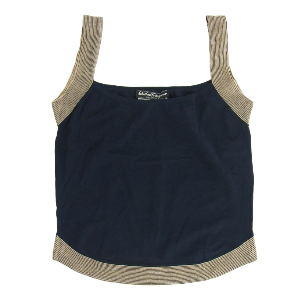 Salvatore Ferragamo サルヴァトーレフェラガモ ノースリーブトップ ダークネイビー系 XS【中古】