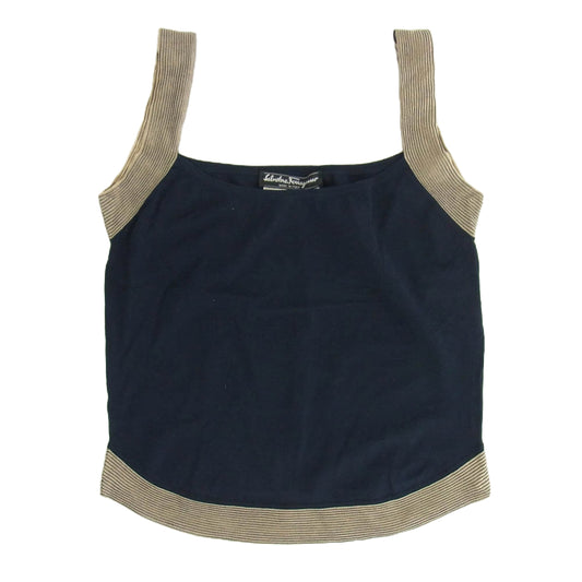 Salvatore Ferragamo サルヴァトーレフェラガモ ノースリーブトップ ダークネイビー系 XS【中古】