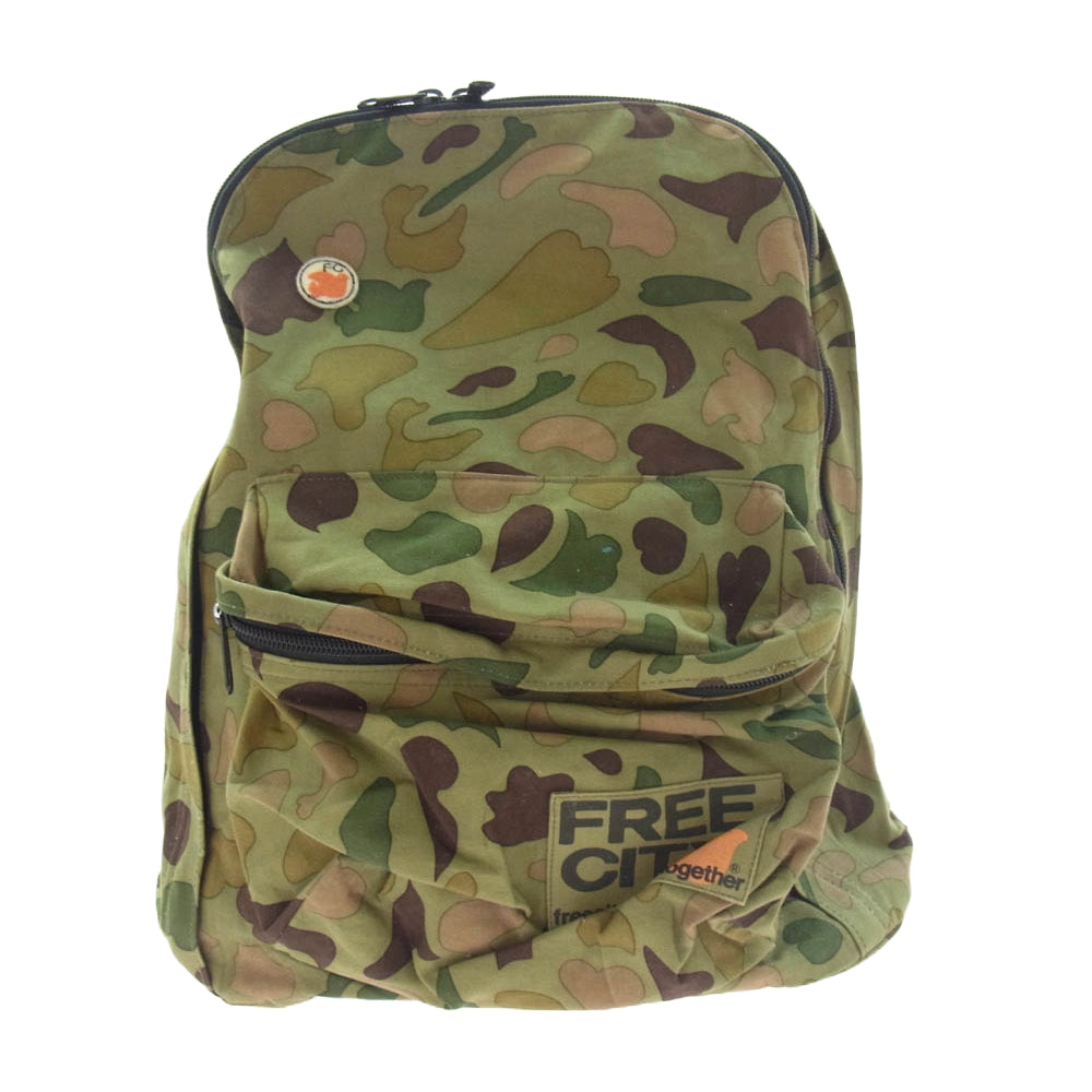フリーシティー カモフラージュ リュック バックパック カーキ系【中古】