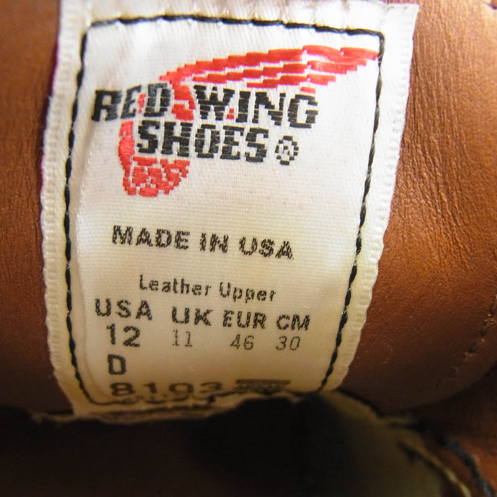 RED WING レッドウィング 8103 CLASSIC OXFORD クラシック オックスフォード ワーク ブーツ US12D【中古】