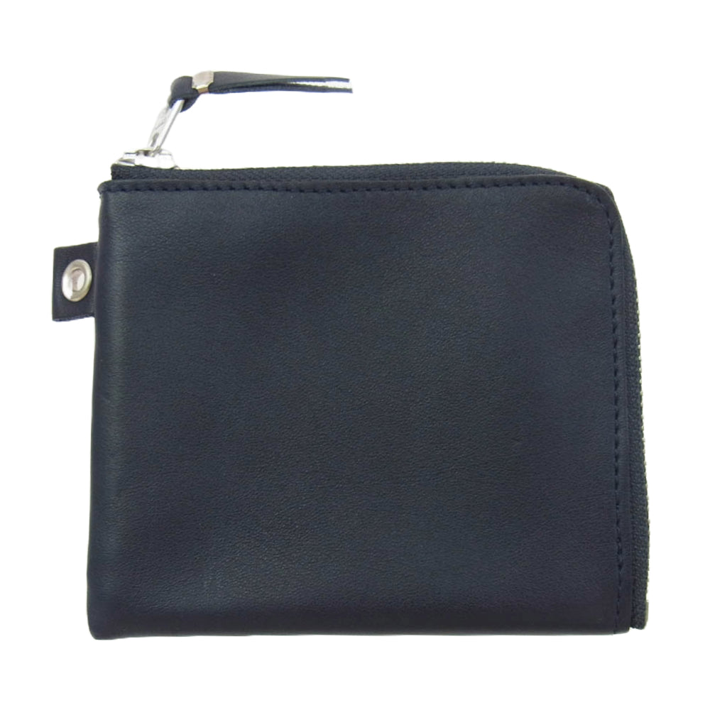SOPHNET. ソフネット L字 ファスナー レザー ミニウォレット コンパクト財布 ブラック系【中古】