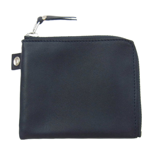 SOPHNET. ソフネット L字 ファスナー レザー ミニウォレット コンパクト財布 ブラック系【中古】