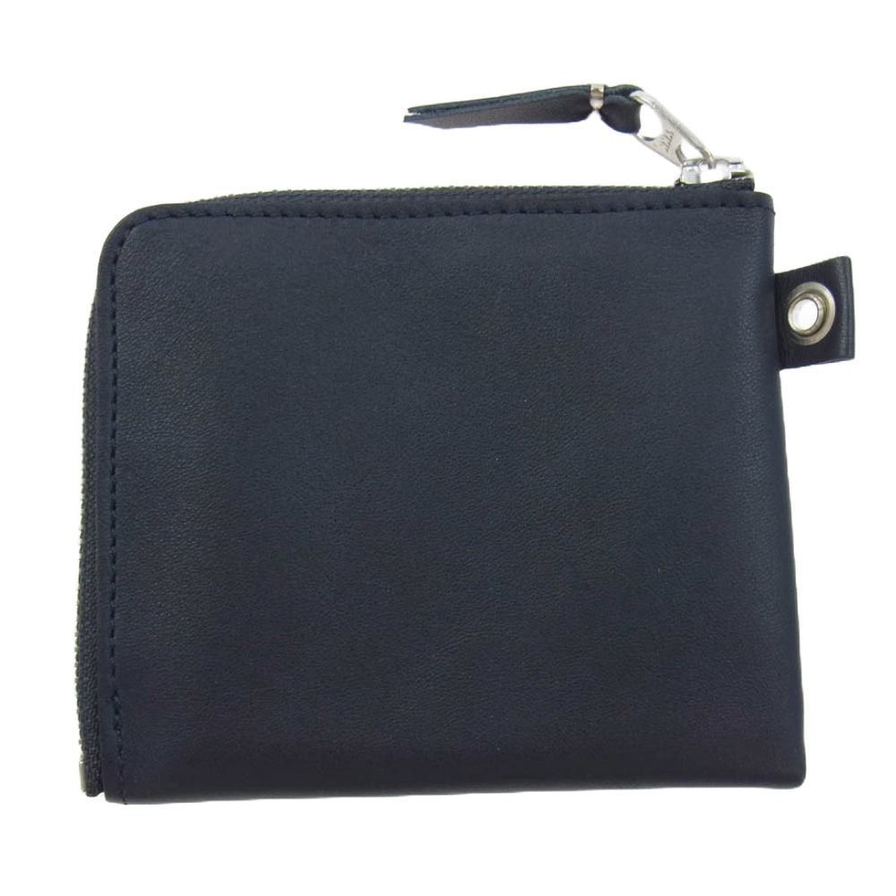SOPHNET. ソフネット L字 ファスナー レザー ミニウォレット コンパクト財布 ブラック系【中古】