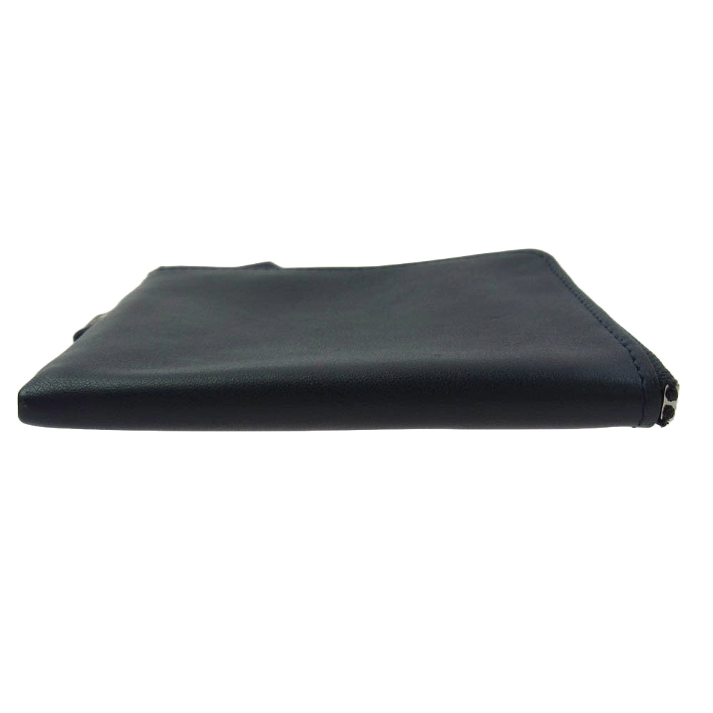 SOPHNET. ソフネット L字 ファスナー レザー ミニウォレット コンパクト財布 ブラック系【中古】