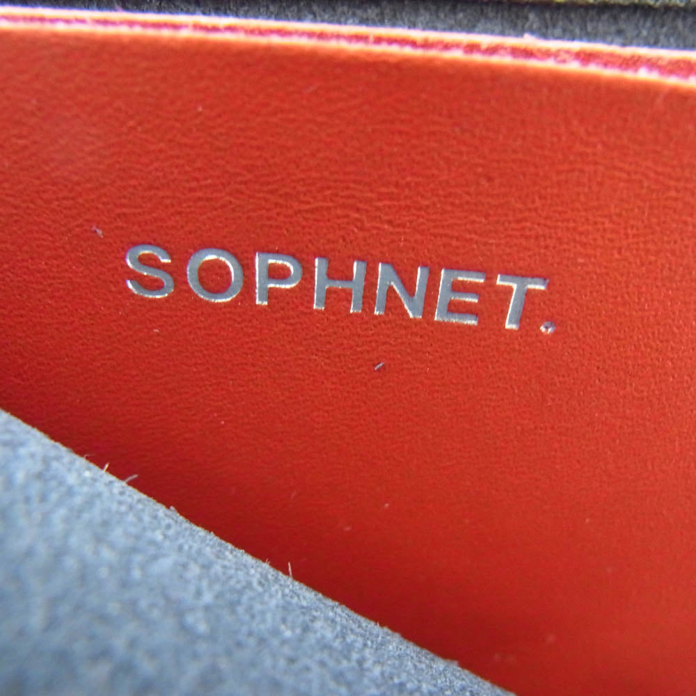 SOPHNET. ソフネット L字 ファスナー レザー ミニウォレット コンパクト財布 ブラック系【中古】