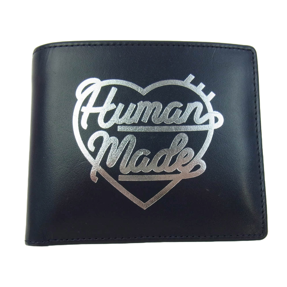 HUMAN MADE ヒューマンメイド HM26GD089 Leather Wallet レザー ウォレット 2つ折 財布 ネイビー系【中古】