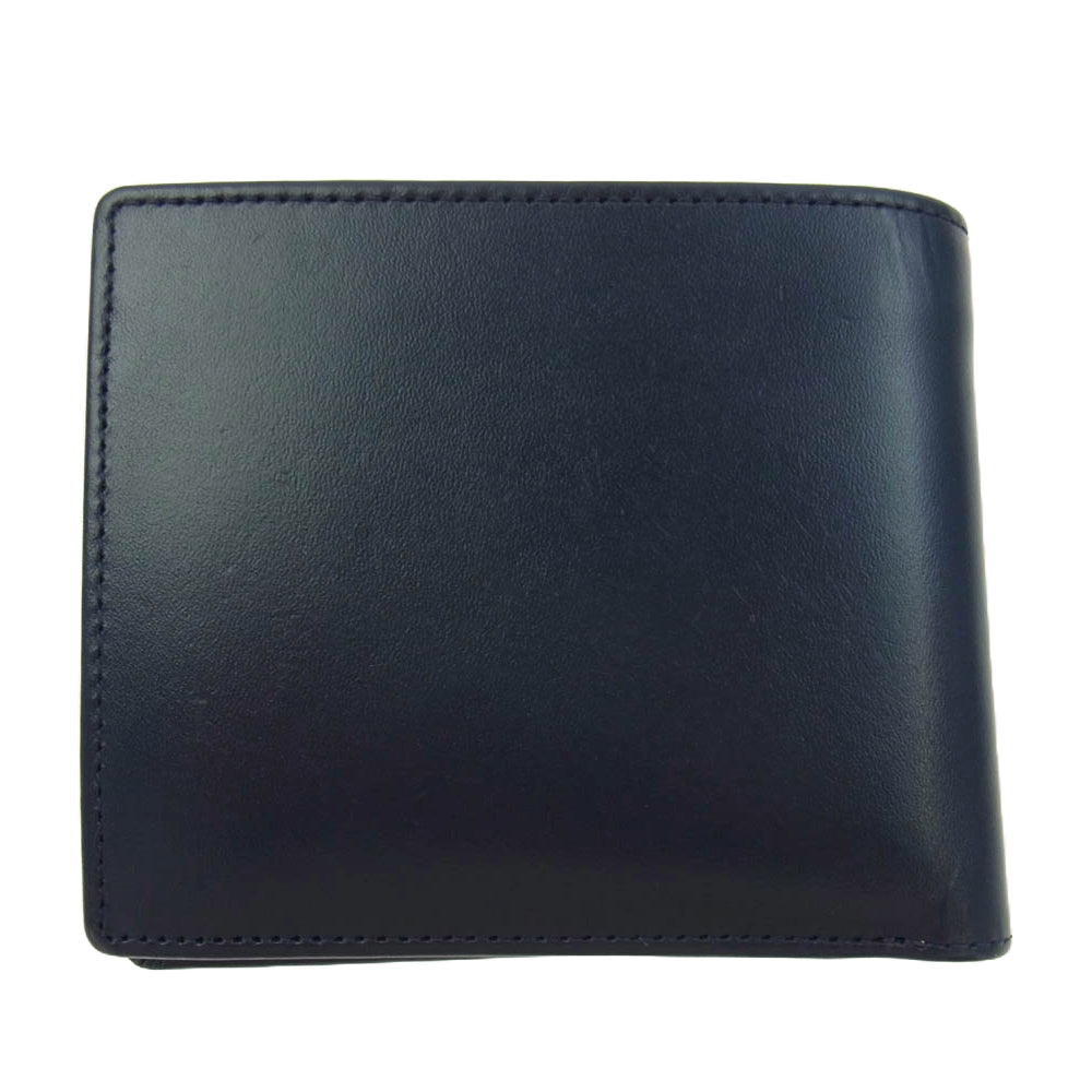 HUMAN MADE ヒューマンメイド HM26GD089 Leather Wallet レザー ウォレット 2つ折 財布 ネイビー系【中古】