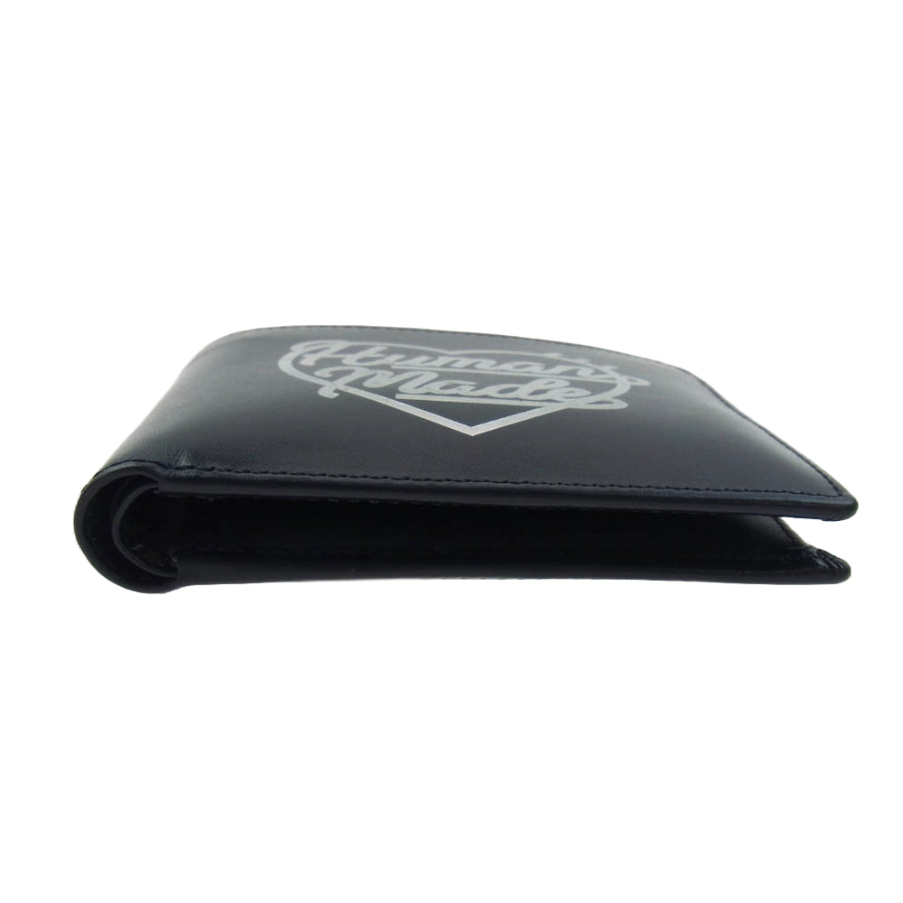 HUMAN MADE ヒューマンメイド HM26GD089 Leather Wallet レザー ウォレット 2つ折 財布 ネイビー系【中古】