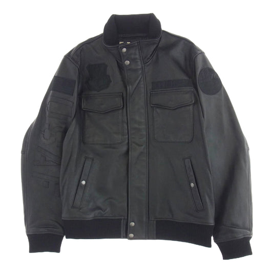 AVIREX アヴィレックス 6171076 USAF アメリカ 空軍 70周年 記念 レザー ジャケット ブラック系 XXL【中古】