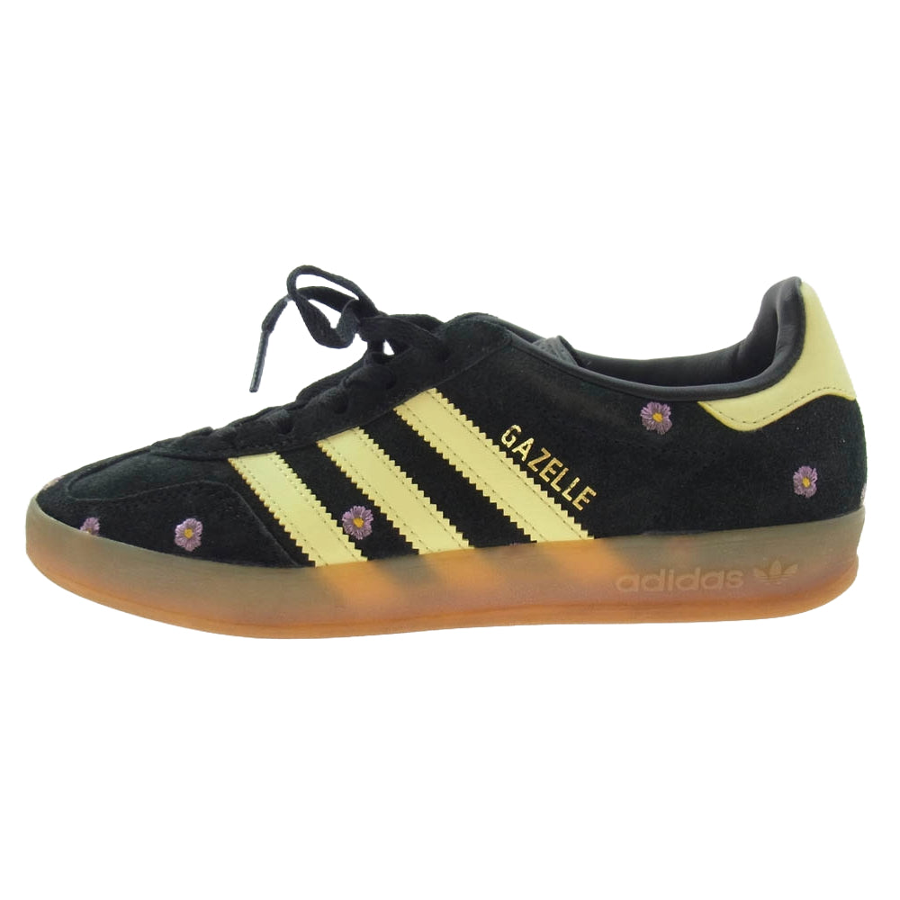 adidas アディダス IF4490 Gazelle Indoor ガゼル インドア フラワー刺繍 ローカット スニーカー ブラック系 23.5cm【中古】